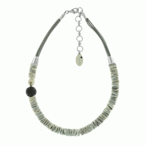 Колье из коралла, вулканического камня и морской раковины KAKUJI 15--22456