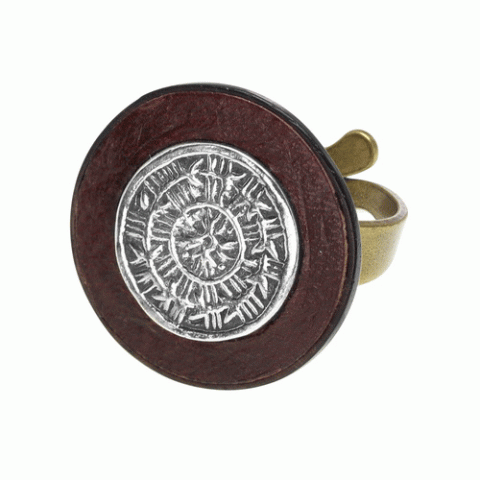 Кольцо из тигрового дерева, горного хрусталя и кожи MACASSAR 19--21787