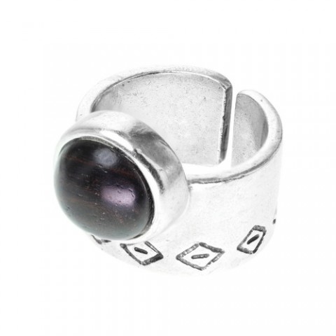 Кольцо из тигрового дерева, коралла и черного перламутра AMAZONE 19--22279