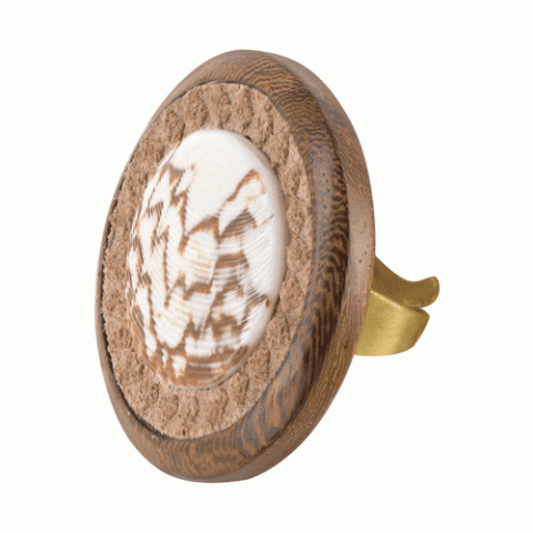 Кольцо из нефрита, тибетской бирюзы, агата и яшмы ETHNIKA 19--19271