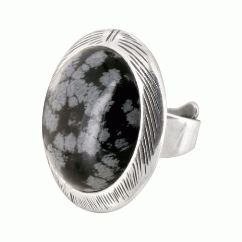 Кольцо из дымчатого кварца и агата MIGRATION small round ring