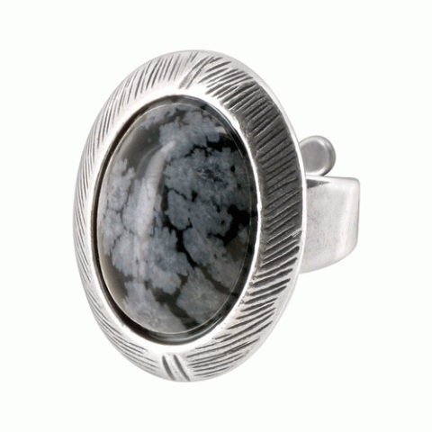 Кольцо из дымчатого кварца и агата MIGRATION oval small ring 