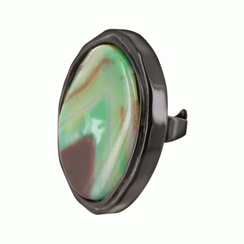 Кольцо из агата и бирюзы CAPE VERDE agate & horn ring 