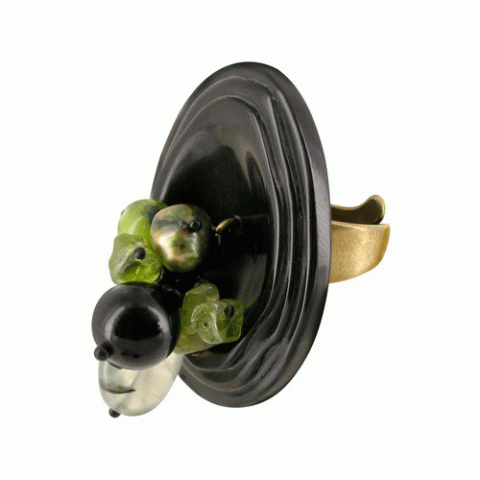 Кольцо из агата и бирюзы CAPE VERDE grape ring 