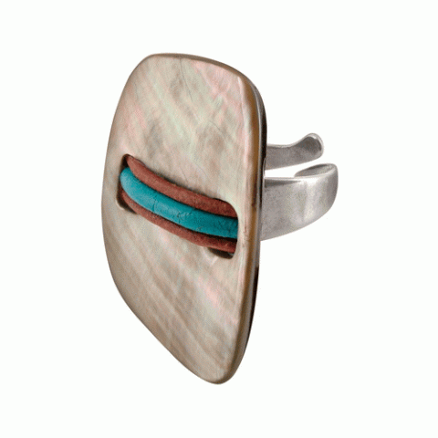 Кольцо из таитянского черного перламутра SALAMANQUE 