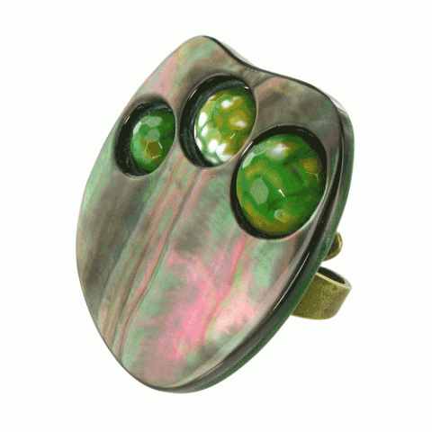 Кольцо из бирюзы, змеевика, агата и коралла RAINFOREST 19--20632