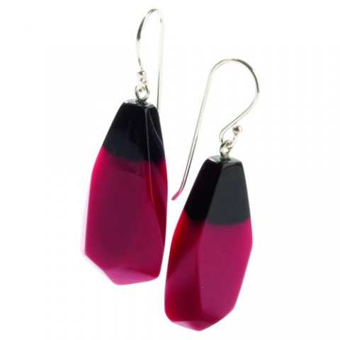 Серьги Zsiska - Gems solid red long